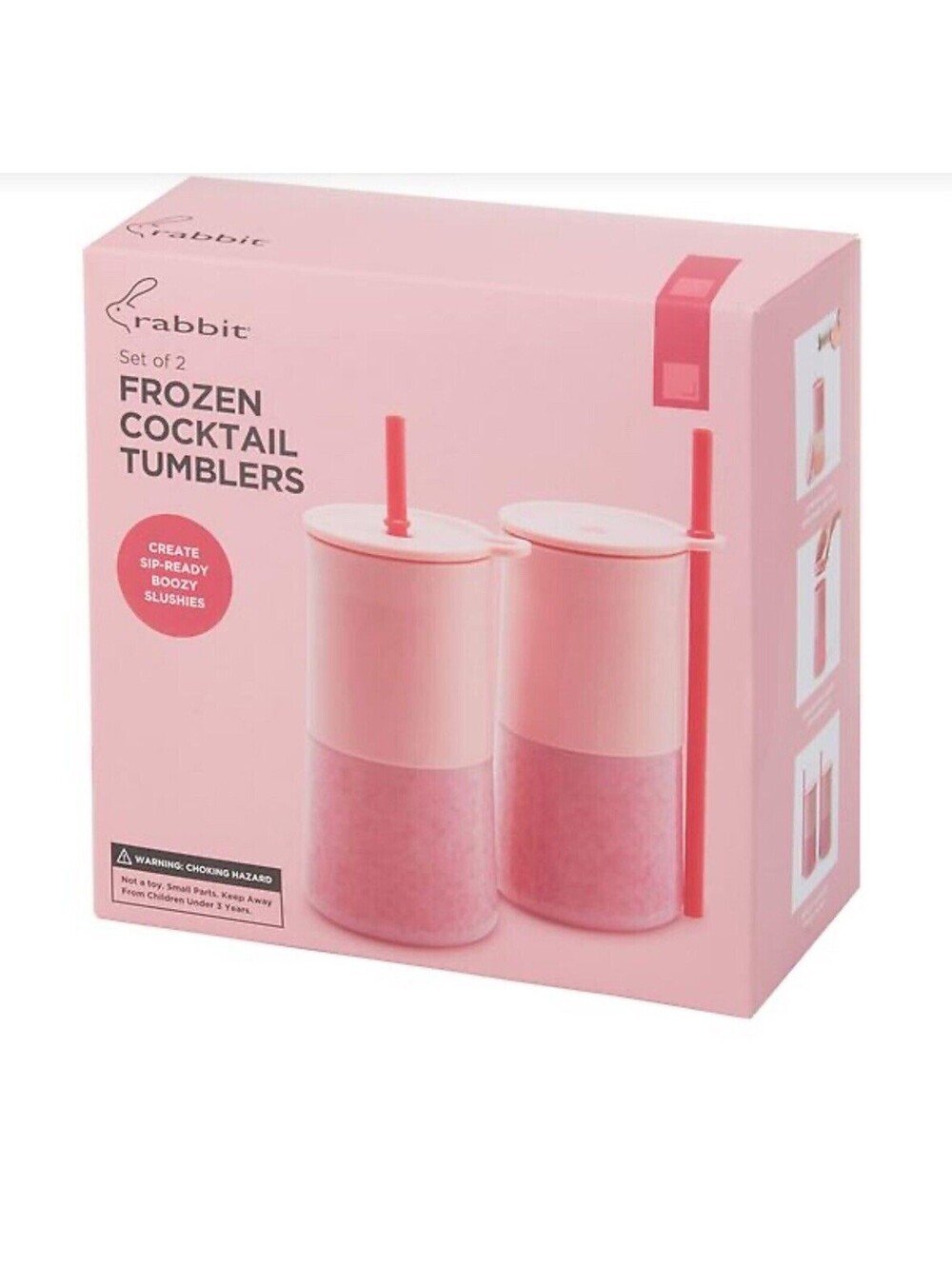 NEW 2 Rabbit Froze All Day Frozen Cocktail Tumblers Shakers Slushie Makers NIB
